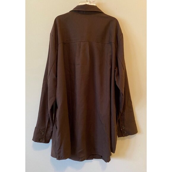 NWT Lularoe Abigail Button-Down Brown Shirt Top 2XL - Picture 2 of 11